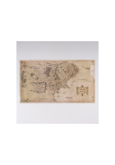Lord Of The Rings - Middle Earth Map Lisanslı Amerikan Servis Açık Bej