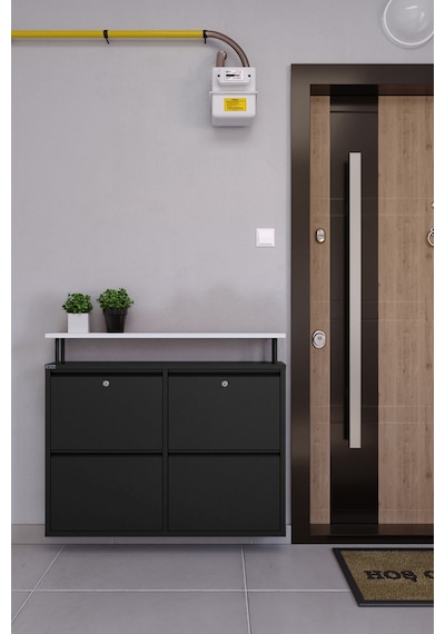 Ceha Kilitli Tablalı 4'lü Metal Ayakkabılık - Siyah K.AYK-2.4/B/P 9005/KL Ceha Kilitli Tablalı 4'lü Metal Ayakkabılık - Siyah K.AYK-2.4/B/P 9005/KL