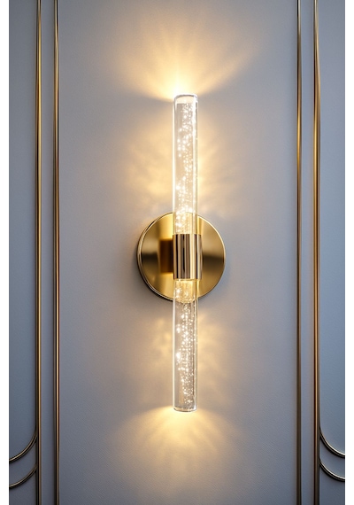 Bhbackhome Bubbleflux Şık Tasarım Modern Ledli Aplik 40 Cm Pilli Gold