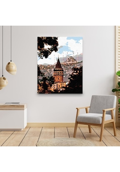 Sayılarla Boyama Seti 40 X 50 Cm Tuval Şasesine Gerili Istanbul