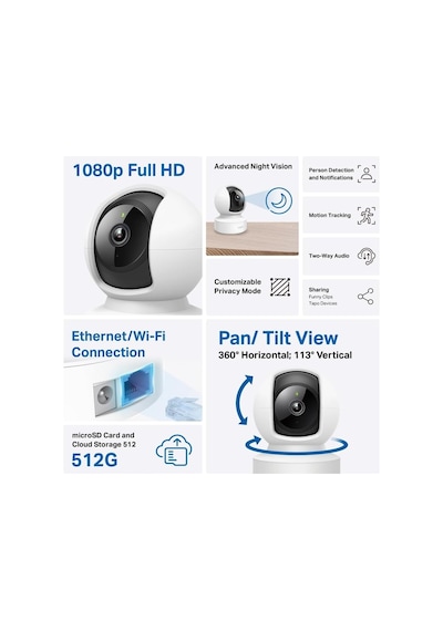 C202, 1080p Full Hd, Hareket Tespit Ve Takibi, 360 , 9m Gece Görüşü, Çift Yönlü Ses, Alarm, Bulut/yerel Depolama, Bebek Ağlaması Tespiti, İç Mekan Ethernet/wi-fi Güvenlik Kamerası Diğer C202, 1080p Full Hd, Hareket Tespit Ve Takibi, 360 , 9m Gece Görüşü, Çift Yönlü Ses, Alarm, Bulut/yerel Depolama, Bebek Ağlaması Tespiti, İç Mekan Ethernet/wi-fi Güvenlik Kamerası Diğer
