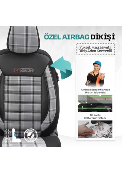 Otom Gti Sports Design Ekstra Destekli Oto Koltuk Kılıfı 553166328