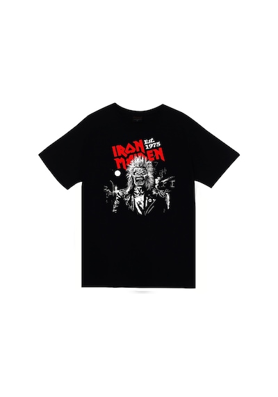 Iron Maiden - Metal - Müzik Grubu Baskılı Unisex %100 Pamuk Siyah T-shirt SIYAH