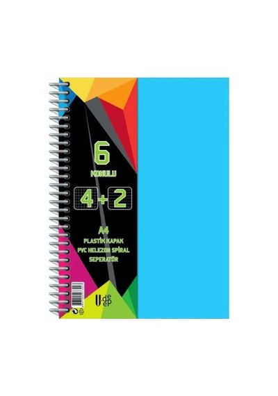 U-deep Pp Kapak Ayraçlı Defter 4+2 150yp. 28 Çeşitli Renk Ve Desen