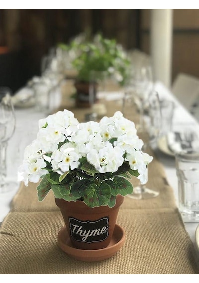 Yapay Çiçek Sardunya Demeti 40 25cm 1.kalite Beyaz Balkon Çiçeği