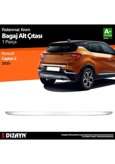 S-Dizayn Renault Captur 2 Krom Bagaj Alt Çıtası 2020 Üzeri