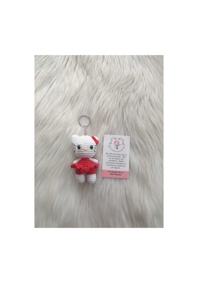 Amigurumi Organik Örgü Oyuncak Anahtarlık Kırmızı