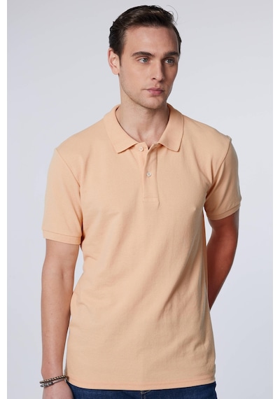 Tudors Erkek Slim Fit Dar Kesim Pamuklu Yumuşak Doku Nefes Alan Kumaş Kıvrılmaz Yaka Bej Polo Yaka Tişört-30769-bej Bej