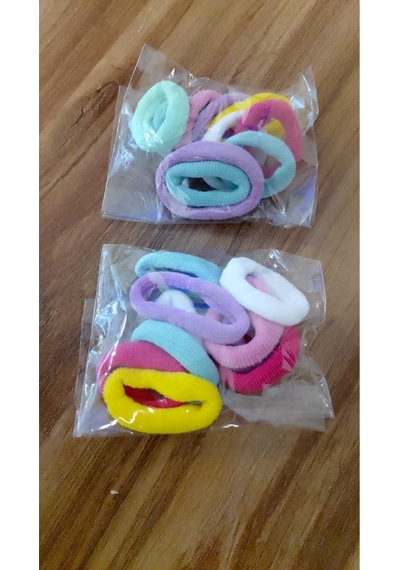 Şehrazat Handmade Renkli Midi Orta Boy Havlu Lastik Toka Seti Çok Renkli