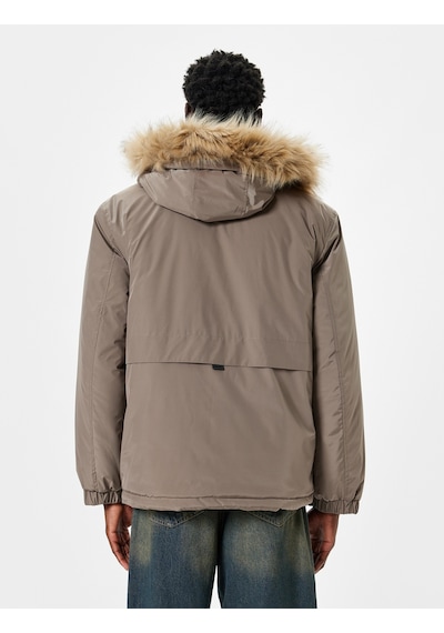 Koton Anorak Ceket Slim Fit Fermuarlı Kahverengi 5wam20059hw Kahverengi