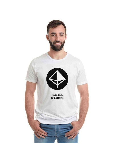 Evangelion Ramıel Baskılı Beyaz Erkek Tshirt
