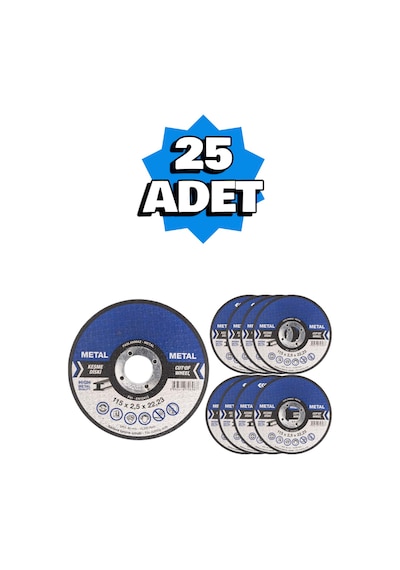 115x2,5 Metal Kesme Taşı 25 Adet Spiral İnox Kesici Disk Demir Kesme Diski 115x2,5x22,23