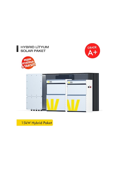 Werer Energy   15kW Hybrid Solar Paket - LiFePO4 Batarya/Inverter/Solar Panel