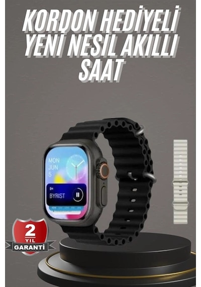 Mey İthalat 2025 Model Akıllı Saat Çift Kordon Ios Ve Android Arama Cevaplama Sesli Asistan