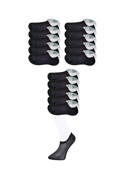 Siyah Erkek Görünmez Çorap 15 çift Siyah