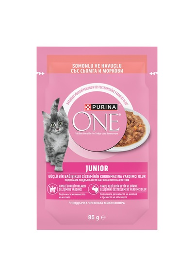 Purina One Junior Tavuklu Yavru Kedi Maması 750 G + Junior Somon Yaş Yavru Kedi Maması 85g