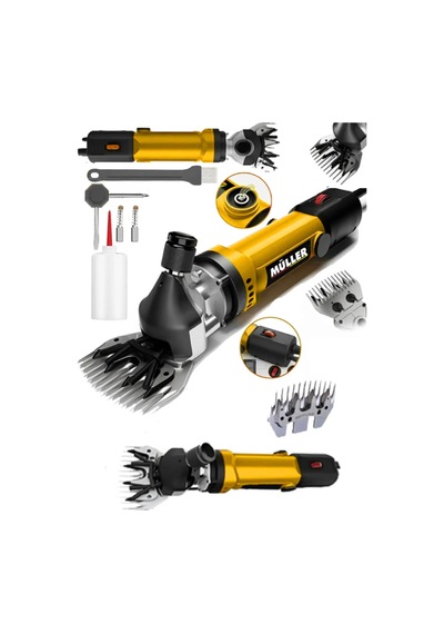 Pro Müller 9000 W Çift Kartlı Motor Korumalı Metal Şanzıman Koyun Keçi Kırkım Makinesi Compact Hız Ayarlı