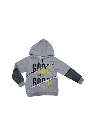 İrem Çocuk Giyim Kız Çocuk Good Day Yazı Desenli Kolu File Detaylı Gri Renk Kapüşonlu Sweatshirt Gri İrem Çocuk Giyim Kız Çocuk Good Day Yazı Desenli Kolu File Detaylı Gri Renk Kapüşonlu Sweatshirt Gri