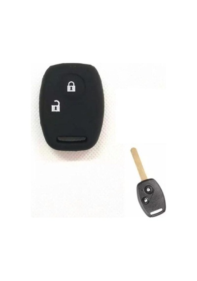 Honda Civic Fd6 Crv Accord Uyumlu 2 Tuşlu Silikon Anahtar Koruma Kılıfı Siyah Renk Anahtarlık