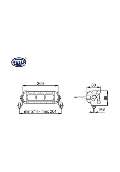 HELLA 12V-24V LED BAR OFF-ROAD TEK SIRA 22W 6500K 1000 LÜMEN (3 LEDLİ) (209 X 86 X 80 MM)