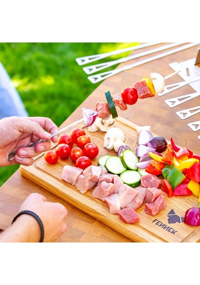 Mangal Şişleri Ve Tutucu Set 10 Parça Fennek 2.0 İçin Paslanmaz Çelik Mangal Aksesuarı Almanya'da Üretilmiştir