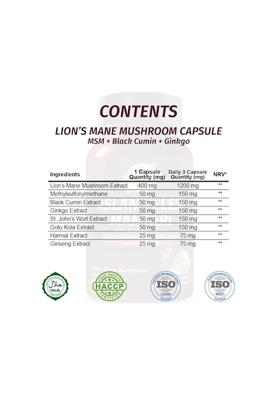 Gökçek Şifa Aslan Yelesi 1000 MG (Lion's Mane Mushrooms Capsule) 60 Kapsül