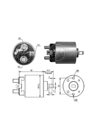 Zm 12v Marş Otomatiği Hıtachı Tipi Sol \ Opel Astra/combo/corsa N11.18860