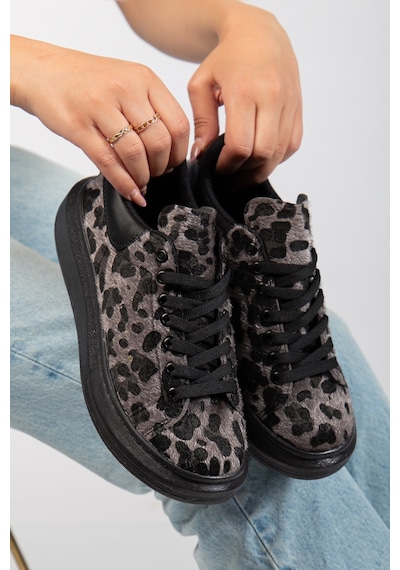 Erceka Günlük Spor Ayakkabı Kadın Sneaker Bağcıklı Leopar Siyah-beyaz-kahverengi Siyah / Leopar Erceka Günlük Spor Ayakkabı Kadın Sneaker Bağcıklı Leopar Siyah-beyaz-kahverengi Siyah / Leopar