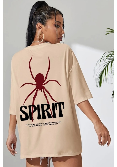 Unisex Spirit Tasarım Tshirt Bej
