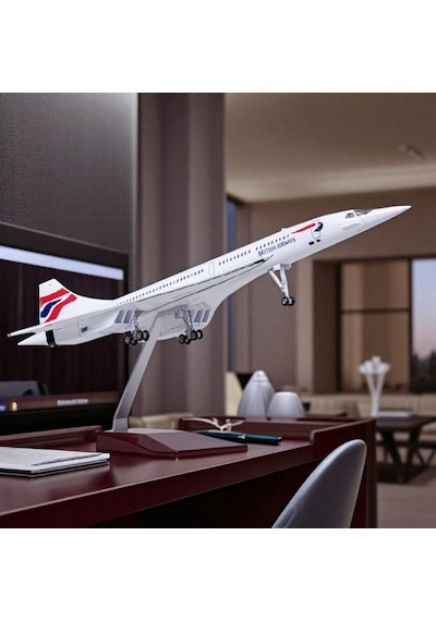Maket Uçaklar-british Concorde Model Uçak 1:125 Ölçek 50 Cm Dekoratif Ve Koleksiyonluk Model .