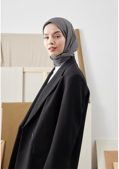Bambu Kraş Eşarp Tesettür Giyim, Hafif, Rahat, Şık, Yüksek Kalite, Hijab, Scarf, Shawl Koyu Gri