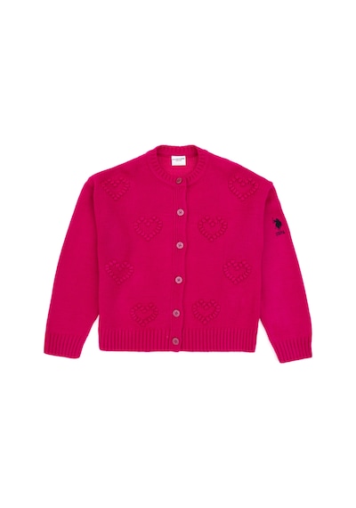 U.s. Polo Assn. Kız Çocuk Fuşya Hırka Triko 50316277-vr023 Fusya