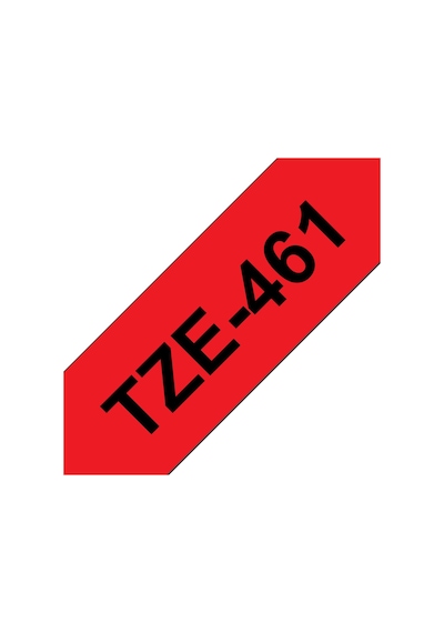 Tze-461 36Mm Kırmızı Üzerine Siyah Laminasyonlu Etiket