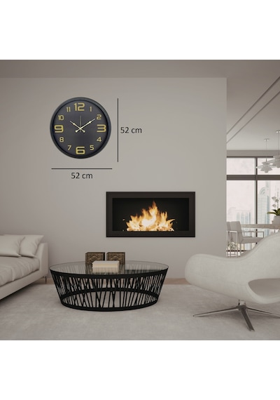 Siyah Gold Rakamlı 52 X 52 Cm Duvar Saati