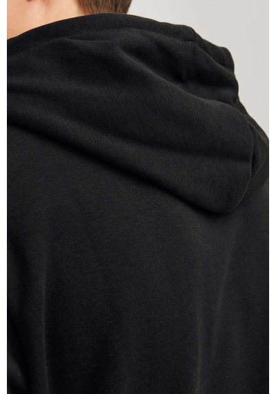 Jack & Jones Jjtıley Sweat Hood Ln Siyah Erkek Sweatshirt Siyah