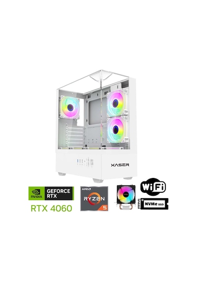 Xaser XSR1097 R5-8400F 32 GB 1 TB M.2 NVMe SSD 8 GB RTX4060 Free Dos Masaüstü Oyuncu Bilgisayarı Beyaz