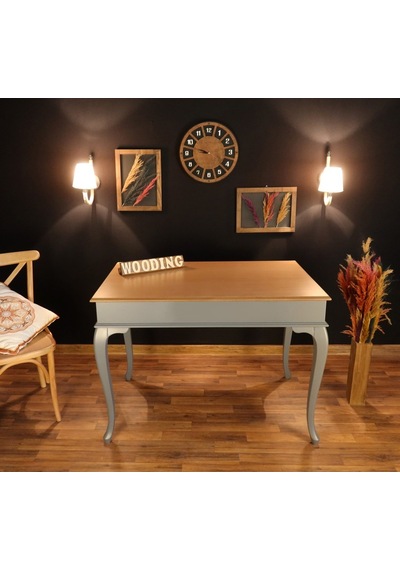 Wooding-Mobilya Wooding 100 Cm Masif Gri Naturel Yemek Masası