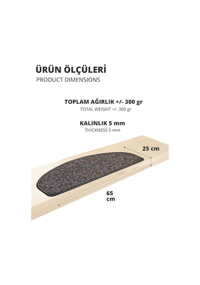 Yarım Ay Bukle Halıdan Ekonomik Basamak Ve Merdiven Paspası - Kahve Desenli / Adet Olarak Satılır Null