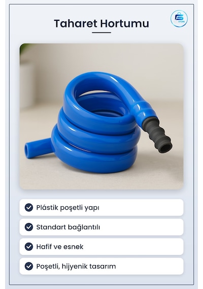 Taharet Hortumu Plastik Poşetli Hijyenik Tuvalet Bağlantı Esnek B