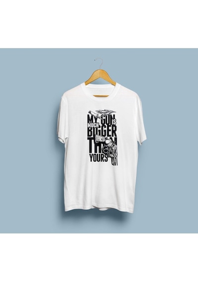 Oversize Benim Silahım Senden Büyük Yazılı T-shirt Beyaz