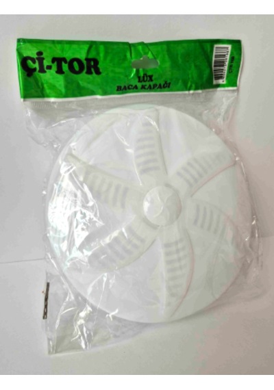 Çi-tor Lüx Baca Kapağı Beyaz Plastik Yuvarlak Havalandırma Kapağı