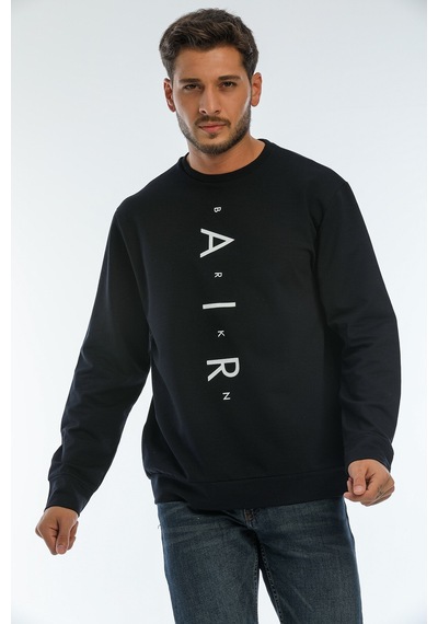 Erkek Bisiklet Yaka Regular Fit Air Baskılı Sweatshirt Spr22sw13 001
