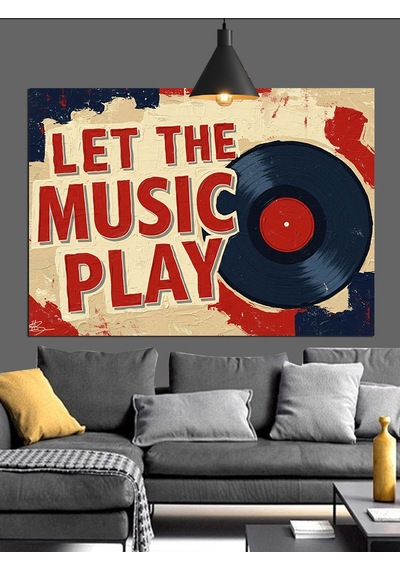 Müzik Çalsın Plak Kaydı Dekoratif Kanvas - Mdf Ahşap Tablo