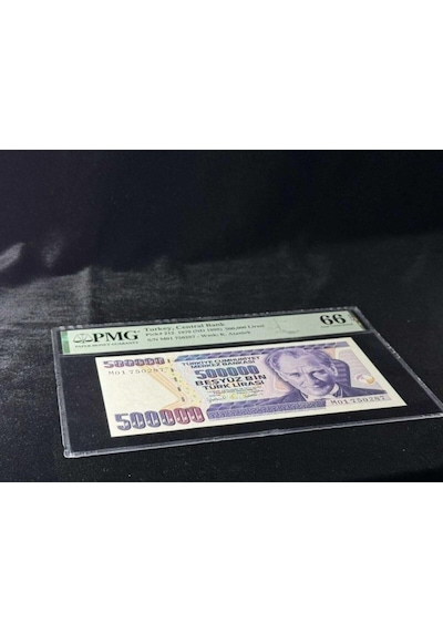 Türk Lirası Pmg 66 Epg Gem Unc Çil 500.000 Lira Pick 212 1970 Nd 1998 S/n M01 7. Emisyon 4. Terti