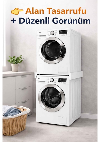 İmt Aksesuar Çamaşır Makinesi Dolabı Çamaşır Ve Kurutma Makinesi Üst Üste Sabitleme Bağlantı Aparatı Beyaz İmt Aksesuar Çamaşır Makinesi Dolabı Çamaşır Ve Kurutma Makinesi Üst Üste Sabitleme Bağlantı Aparatı Beyaz