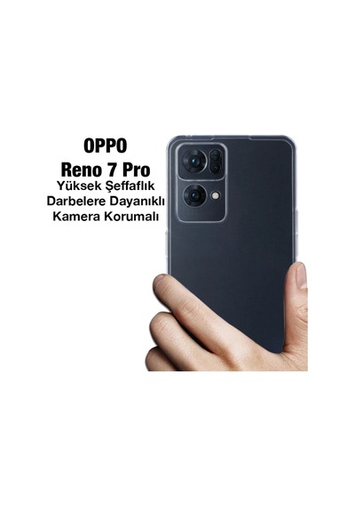 Ally Oppo Reno 7 Pro Kılıf Kamera Korumalı Ultra İnce Şeffaf Silikon Kılıf- 5775