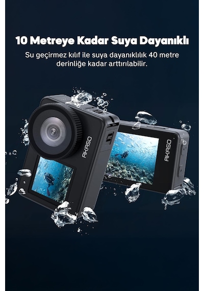 Akaso Brave 7 4K Aksiyon Kamera ve Süper Aksesuar Seti (Akaso Türkiye 2 Yıl Garantili)