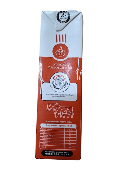 Atatürk Orman Çiftliği %3 Yağlı Süt 1 Lt X 6 Adet