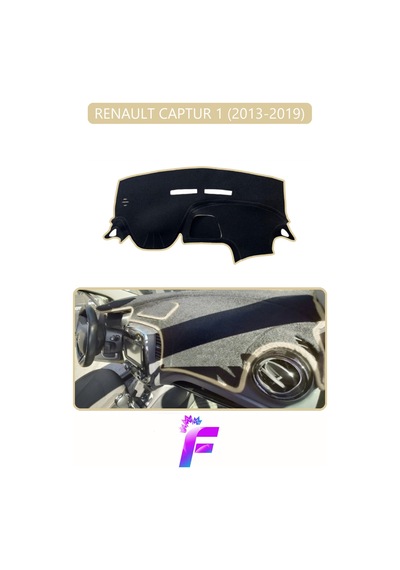 Renault Captur 1 2013-2019 Uyumlu Torpido Örtüsü Yansıma Önleyici Koruma Hızlı Montaj J43 Torpido Halısı