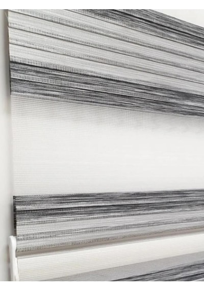 Bambu Geniş Pliseli Renk Geçişli Bambu-gri Zebra Rz-66005 Bambu-gri